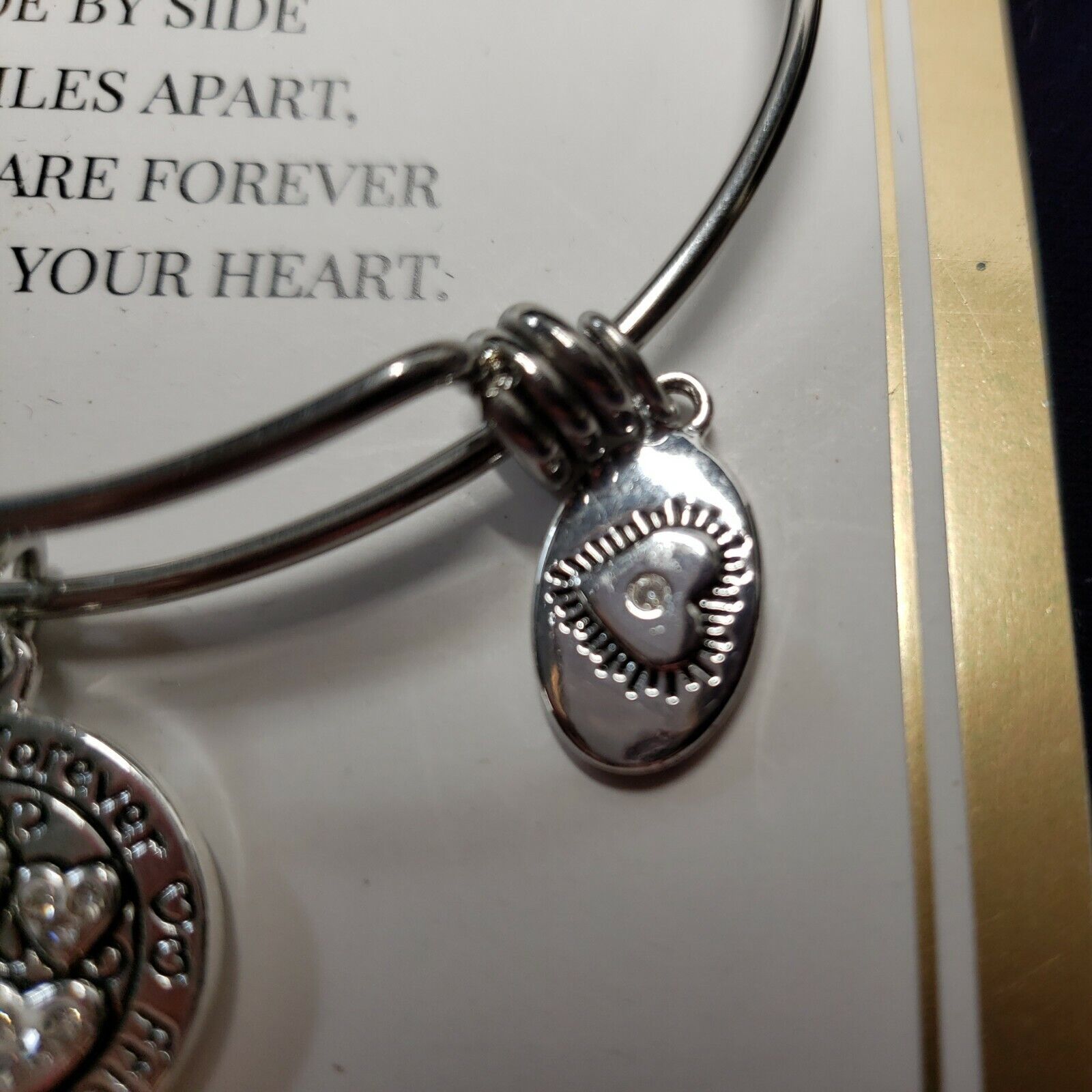 Footnotes Friends Forever Wire Bracelet One Size Adjustable In Silver Tone Nwt — image 7 of 8